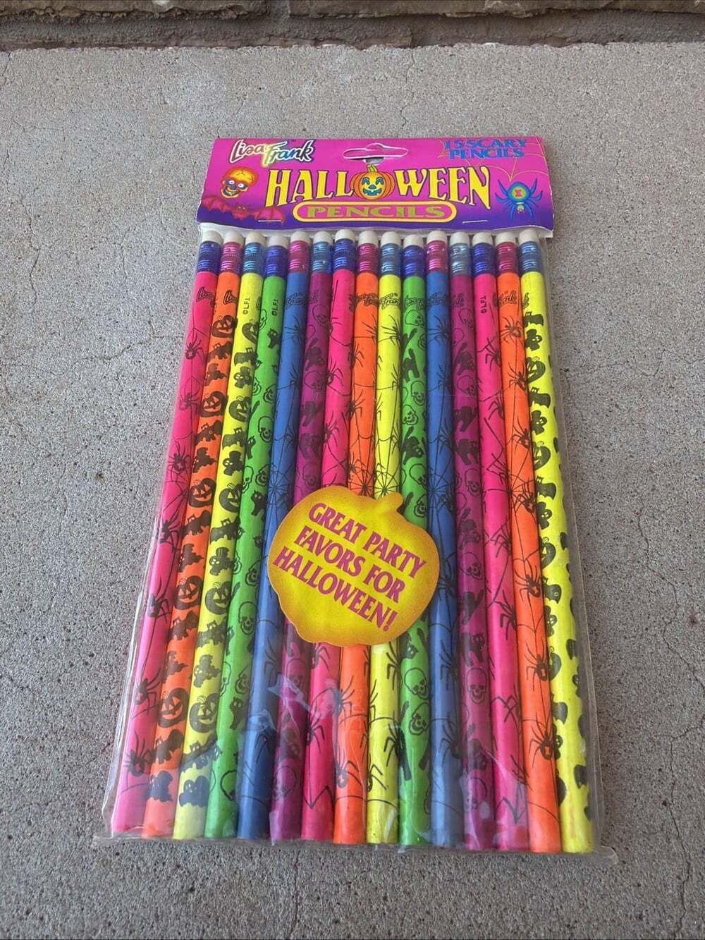 Vintage Lisa Frank HALLOWEEN 15 Scary Pencils Party Favors SEALED NEW